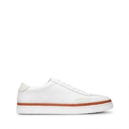 WOLVERINE CANADA MEN'S BLVD COURT SNEAKER-White Leather/Stone Suede