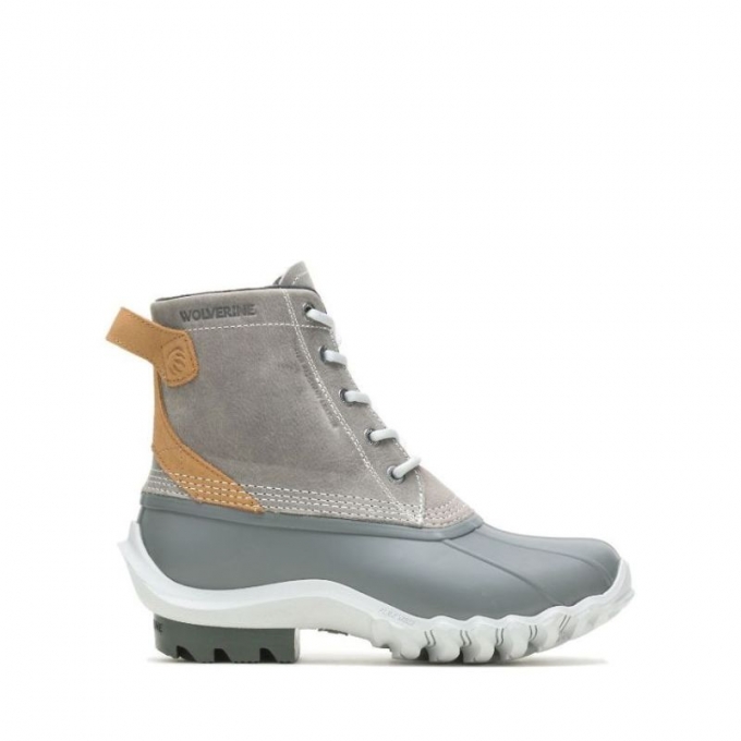 WOLVERINE CANADA WOMEN'S TORRENT WATERPROOF DUCK BOOT-Grey