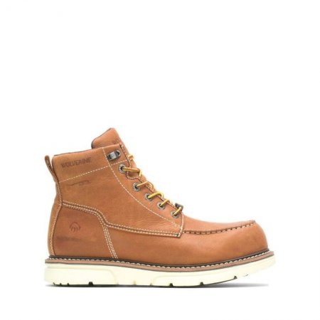 WOLVERINE CANADA MEN'S I-90 DURASHOCKS MOC-TOE 6" WORK BOOT-Tan