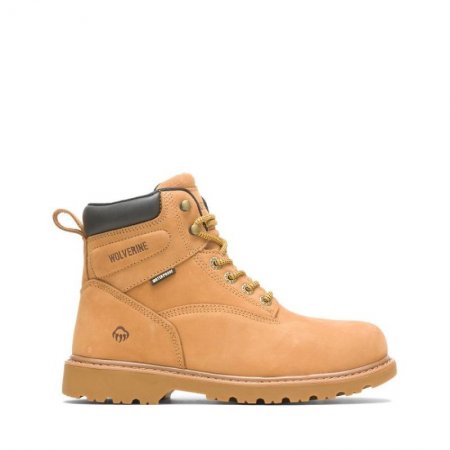 WOLVERINE CANADA MEN'S FLOORHAND WATERPROOF STEEL-TOE 6" WORK BOOT-Wheat