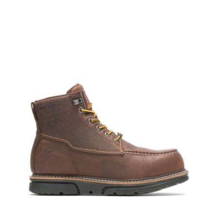 WOLVERINE CANADA MEN'S I-90 DURASHOCKS MOC-TOE CARBONMAX 6" WORK BOOT-Brown