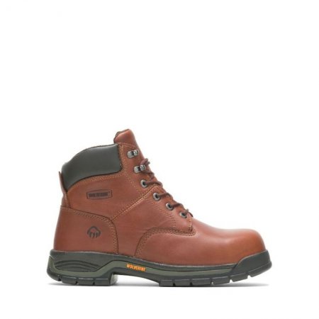 WOLVERINE CANADA MEN'S HARRISON LACE-UP 6" WORK BOOT-Brown