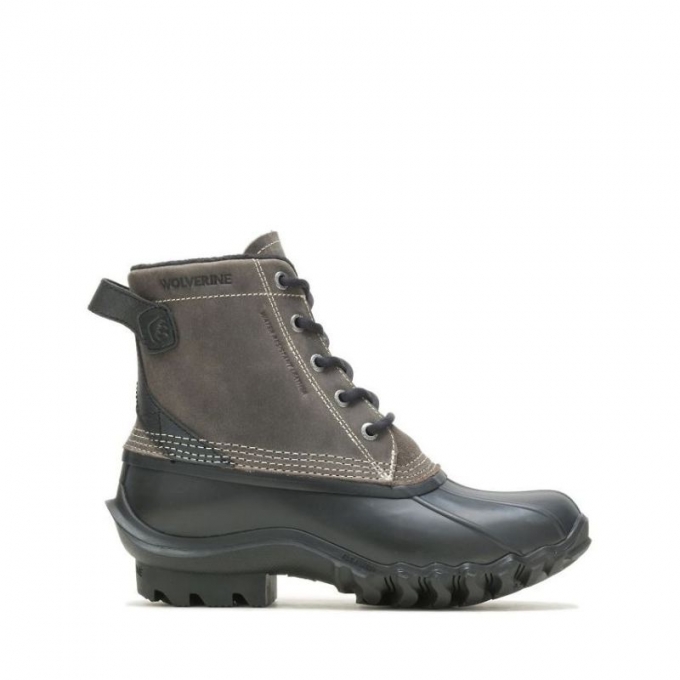 WOLVERINE CANADA WOMEN'S TORRENT WATERPROOF DUCK BOOT-Charcoal