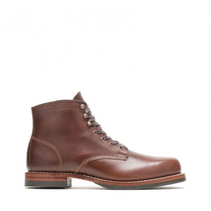 WOLVERINE CANADA MEN'S 1000 MILE PLAIN-TOE CLASSIC BOOT-Havana Brown