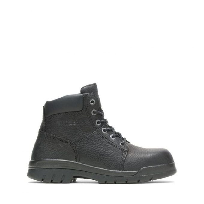 WOLVERINE CANADA MEN'S MARQUETTE STEEL-TOE 6" WORK BOOT-Black