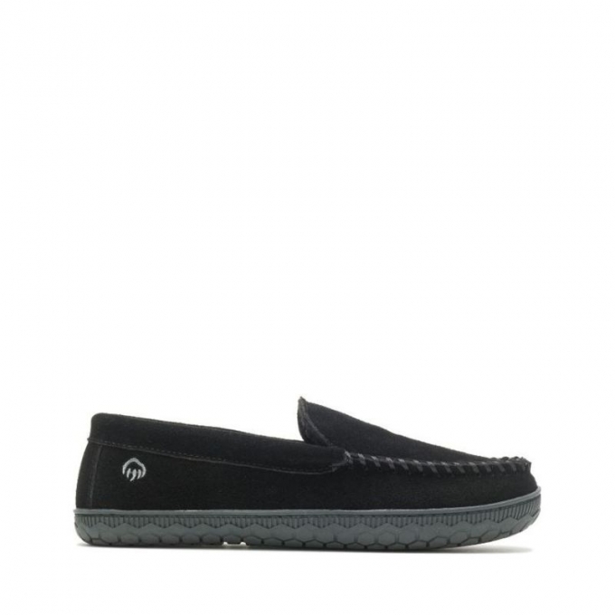 WOLVERINE CANADA MEN'S VENETIAN SLIPPER-Black