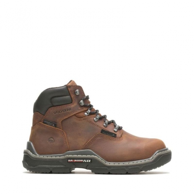 WOLVERINE CANADA MEN'S RAIDER DURASHOCKS WATERPROOF 6" MET-GUARD WORK BOOT-Peanut