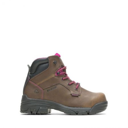 WOLVERINE CANADA WOMEN'S MERLIN WATERPROOF COMPOSITE-TOE 6" WORK BOOT-Brown