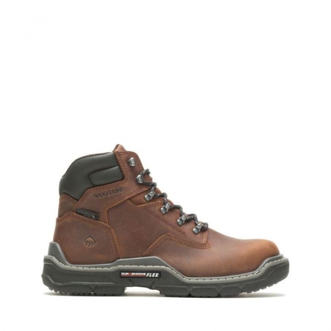 WOLVERINE CANADA MEN'S RAIDER DURASHOCKS WATERPROOF 6" CARBONMAX WORK BOOT-Peanut