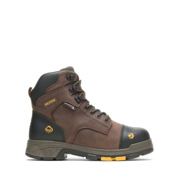 WOLVERINE CANADA MEN'S BLADE LX WATERPROOF MET-GUARD CARBONMAX 6" BOOT-Brown