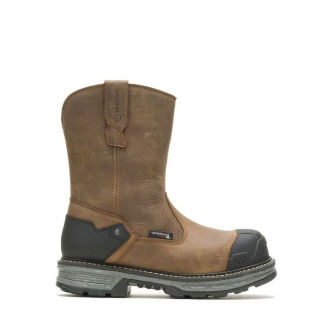 WOLVERINE CANADA MEN'S HELLCAT ULTRASPRING HEAVY DUTY CARBONMAX WELLINGTON-Brown