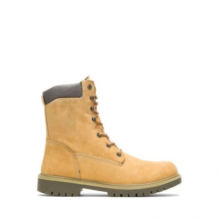 WOLVERINE CANADA MEN'S GOLD WATERPROOF INSULATED 8" WORK BOOT-Gold